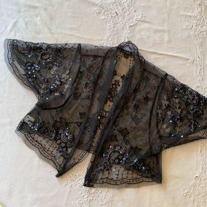 Express Embroidery & Sequin Mesh Shrug sz L